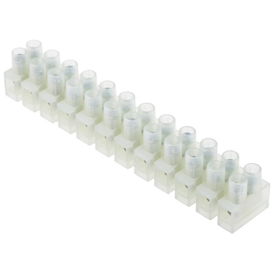 RS PRO Non-Fused Terminal Block, 12-Way, 24A, 2.5 mm² Wire, Screw Down Termination
