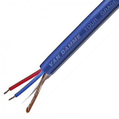 Van Damme 100m Screened Blue Microphone Cable, 250 V, 6.35mm od , 0.22 mm² CSA