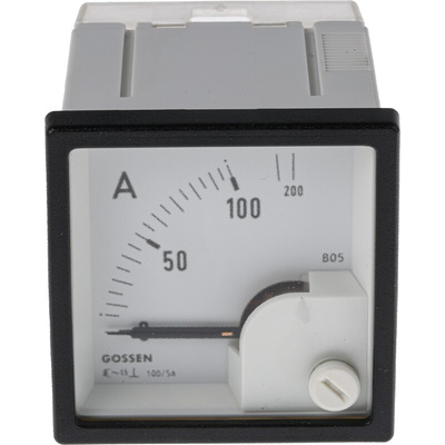 GILGEN Muller & Weigert Analogue Panel Ammeter 200A AC, 45mm x 45mm Moving Iron