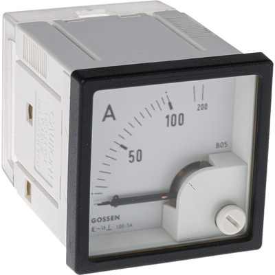 GILGEN Muller & Weigert Analogue Panel Ammeter 200A AC, 45mm x 45mm Moving Iron