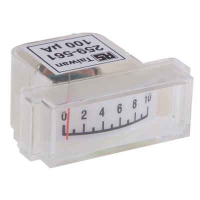 RS PRO Analogue Panel Ammeter 100μA x 50mm, ±20 %