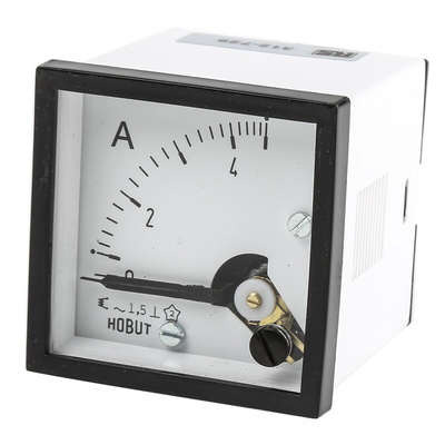 HOBUT D48SD Analogue Panel Ammeter 0/5A AC, 48mm x 48mm Moving Iron
