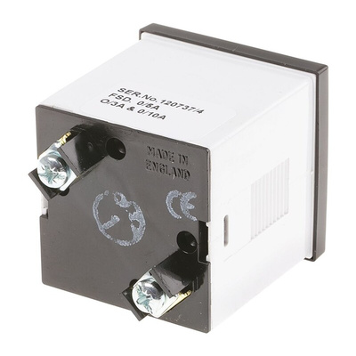 HOBUT D48SD Analogue Panel Ammeter FSD 0/5A Dual Scale 0/10A & 0/3A AC, 48mm x 48mm Moving Iron