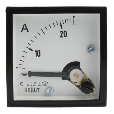 HOBUT D48SD Analogue Panel Ammeter 0/25A Direct Connected AC, 48mm x 48mm Moving Iron