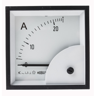 HOBUT D72SD Analogue Panel Ammeter 0/25A Direct Connected AC, 72mm x 72mm Moving Iron