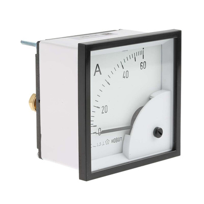 HOBUT D72SD Analogue Panel Ammeter 0/60A Direct Connected AC, 72mm x 72mm Moving Iron