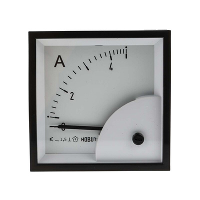 HOBUT D72SD Analogue Panel Ammeter 0/5A Direct Connected AC, 72mm x 72mm Moving Iron