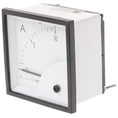 HOBUT D72SD Analogue Panel Ammeter 0/10A Direct Connected AC, 72mm x 72mm Moving Iron