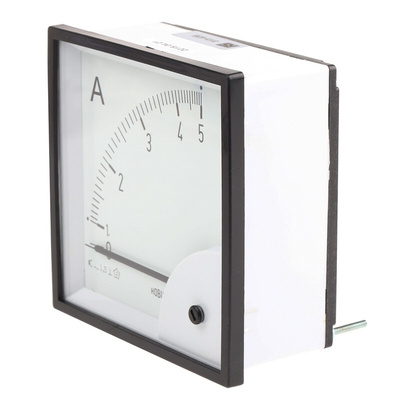 HOBUT D96SD Analogue Panel Ammeter 0/5A Direct Connected AC, 92mm x 92mm Moving Iron
