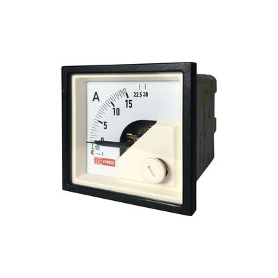 RS PRO Analogue Panel Ammeter 30 (Input)A AC, 45mm x 45mm, 1 % Moving Iron