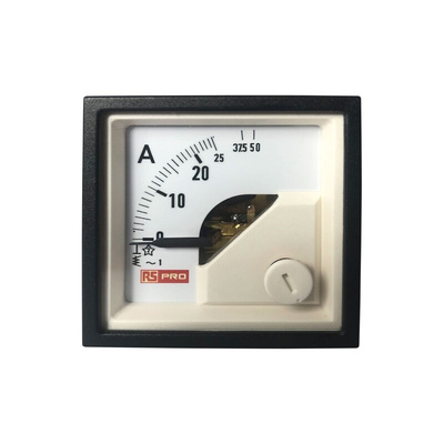 RS PRO Analogue Panel Ammeter 50 (Input)A AC, 45mm x 45mm, 1 % Moving Iron