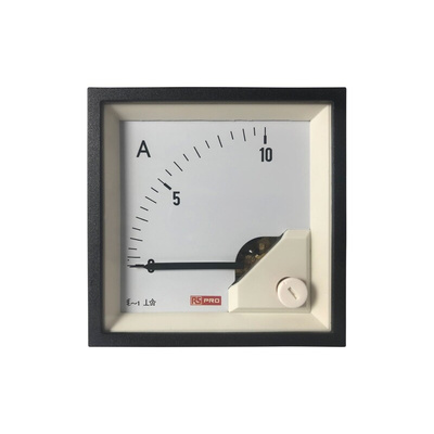 RS PRO Analogue Panel Ammeter 10 (Input)A AC, 68mm x 68mm, 1 % Moving Iron