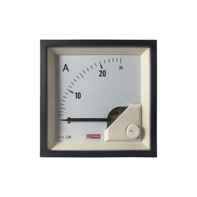 RS PRO Analogue Panel Ammeter 25 (Input)A AC, 68mm x 68mm, 1 % Moving Iron