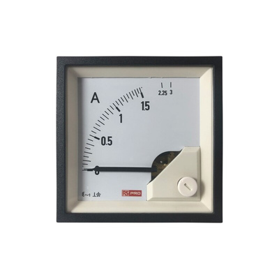 RS PRO Analogue Panel Ammeter 60 (Input)A AC, 68mm x 68mm, 1 % Moving Iron