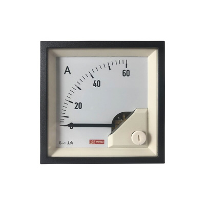 RS PRO Analogue Panel Ammeter 3 (Input)A AC, 68mm x 68mm, 1 % Moving Iron