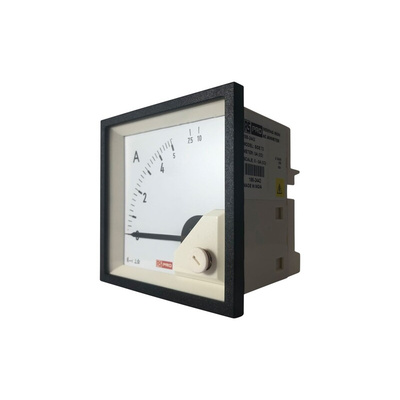RS PRO Analogue Panel Ammeter 10 (Input)A AC, 68mm x 68mm, 1 % Moving Iron