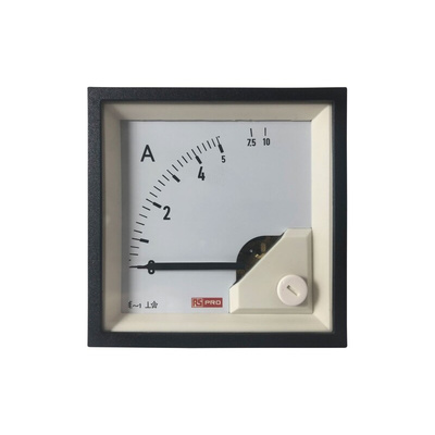 RS PRO Analogue Panel Ammeter 10 (Input)A AC, 68mm x 68mm, 1 % Moving Iron