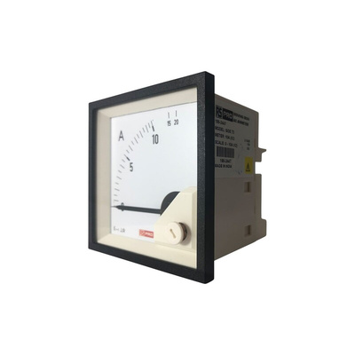 RS PRO Analogue Panel Ammeter 20 (Input)A AC, 68mm x 68mm, 1 % Moving Iron