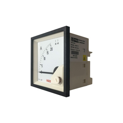 RS PRO Analogue Panel Ammeter 40 (Input)A AC, 68mm x 68mm, 1 % Moving Iron