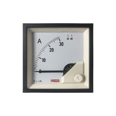 RS PRO Analogue Panel Ammeter 60 (Input)A AC, 68mm x 68mm, 1 % Moving Iron