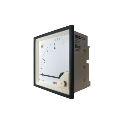RS PRO Analogue Panel Ammeter 5 (Input, Scale)A AC, 92mm x 92mm, 1 % Moving Iron
