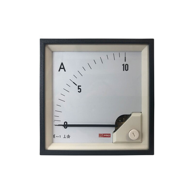 RS PRO Analogue Panel Ammeter 10 (Input)A AC, 92mm x 92mm, 1 % Moving Iron