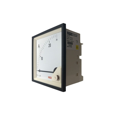 RS PRO Analogue Panel Ammeter 25 (Input)A AC, 92mm x 92mm, 1 % Moving Iron