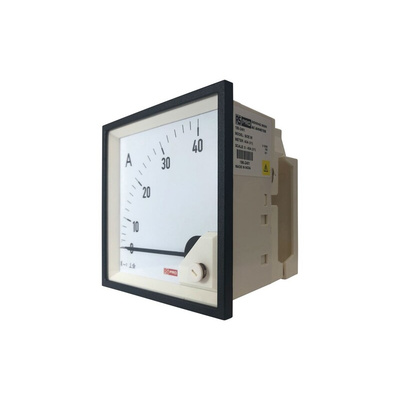 RS PRO Analogue Panel Ammeter 40 (Input)A AC, 92mm x 92mm, 1 % Moving Iron