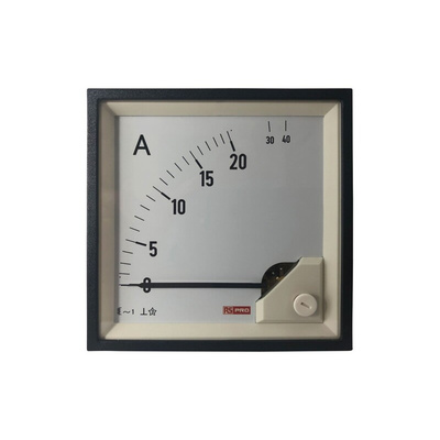 RS PRO Analogue Panel Ammeter 40 (Input)A AC, 92mm x 92mm, 1 % Moving Iron
