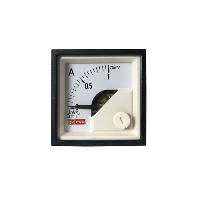 RS PRO Analogue Panel Ammeter DC, 45mm x 45mm, 1 % Moving Coil