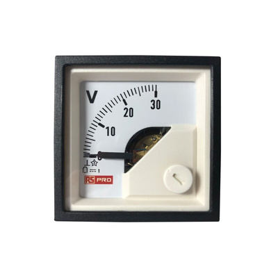 RS PRO Analogue Panel Ammeter DC, 45mm x 45mm, 1 % Moving Coil