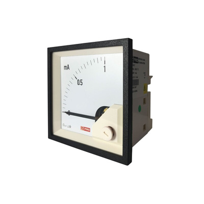 RS PRO Analogue Panel Ammeter 1 (Input)mA DC, 68mm x 68mm, 1 % Moving Coil