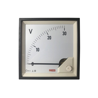 RS PRO Analogue Panel Ammeter DC, 92mm x 92mm, 1 % Moving Coil