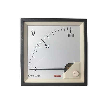 RS PRO Analogue Panel Ammeter DC, 92mm x 92mm, 1 % Moving Coil