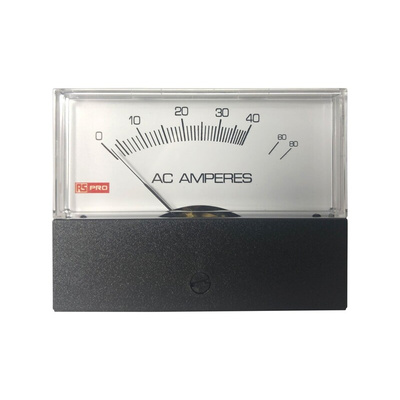 RS PRO Analogue Panel Ammeter 80 (Input)A AC, 76mm x 74mm, ±1.5 %