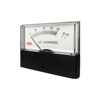 RS PRO Analogue Panel Ammeter 10 (Input) A, 160 (Scale) A AC, 76mm x 74mm, ±1.5 %