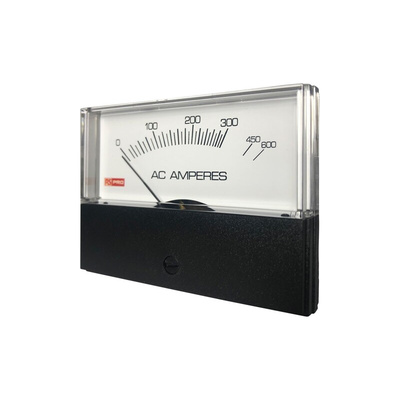 RS PRO Analogue Panel Ammeter 10 (Input) A, 600 (Scale) A AC, 76mm x 74mm, ±1.5 %