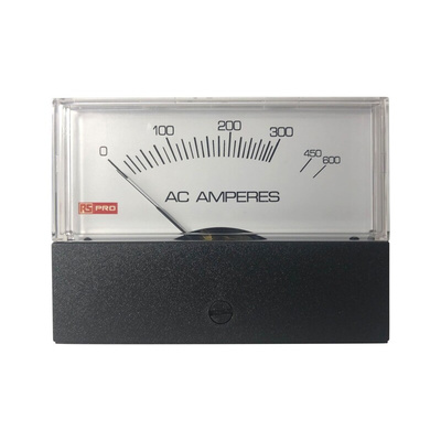 RS PRO Analogue Panel Ammeter 10 (Input) A, 600 (Scale) A AC, 76mm x 74mm, ±1.5 %