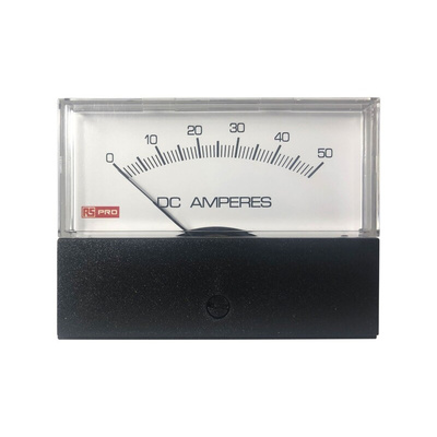 RS PRO Analogue Panel Ammeter 50 (Input)A DC, 76mm x 74mm, ±1.5 % Moving Coil