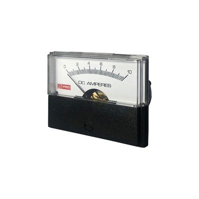 RS PRO Analogue Panel Ammeter 10 (Input)A DC, 57mm x 44mm, ±1.5 % Moving Coil