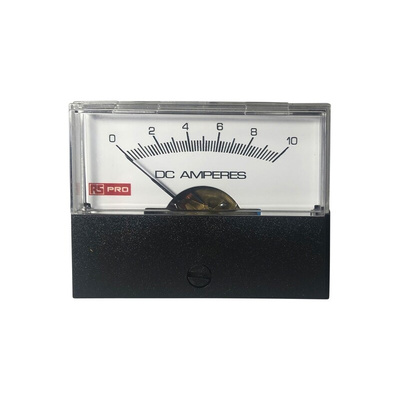 RS PRO Analogue Panel Ammeter 10 (Input)A DC, 57mm x 44mm, ±1.5 % Moving Coil