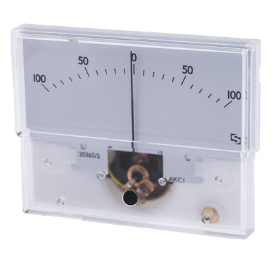 Sifam Tinsley Analogue Panel Ammeter 50μA DC, 32.3mm x 73.7mm, ±1.5 % Moving Coil