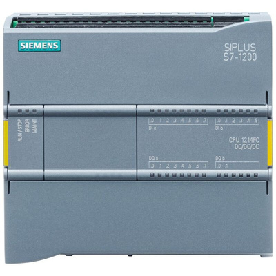 Siemens SIPLUS S7-1200 CPU 1214FC Series PLC CPU for Use with SIPLUS S7-1200, Transistor Output, 16-Input, Analog Input