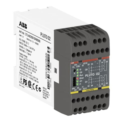ABB O2 Pluto Series Safety Controller, 4 Safety Inputs, 2 Safety Outputs, 24 V dc