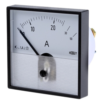 HOBUT Analogue Panel Ammeter 0/25/50A Direct Connected AC, 72mm x 72mm Moving Iron