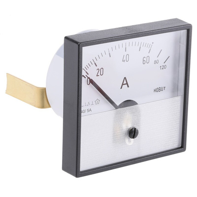 HOBUT Analogue Panel Ammeter 0/60/120A For 60/5A CT AC, 72mm x 72mm Moving Iron