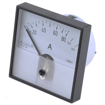 HOBUT Analogue Panel Ammeter 0/80/160A For 80/5A CT AC, 72mm x 72mm Moving Iron