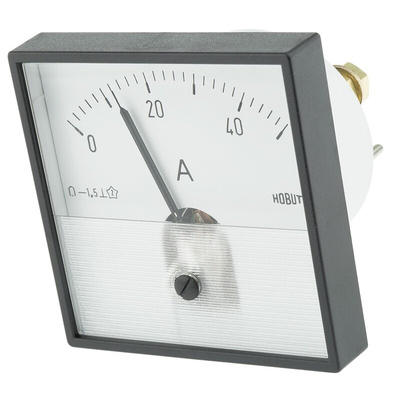 HOBUT PD72MC Analogue Panel Ammeter 0/50A Direct Connected DC DC, 72mm x 72mm Moving Coil