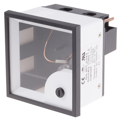 RS PRO Analogue Panel Ammeter 5A AC, 68mm x 68mm, ±1.5 % Moving Iron