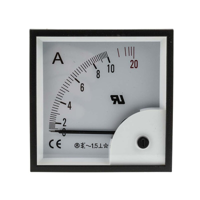 RS PRO Analogue Panel Ammeter 10A AC, 92mm x 92mm, ±1.5 % Moving Iron